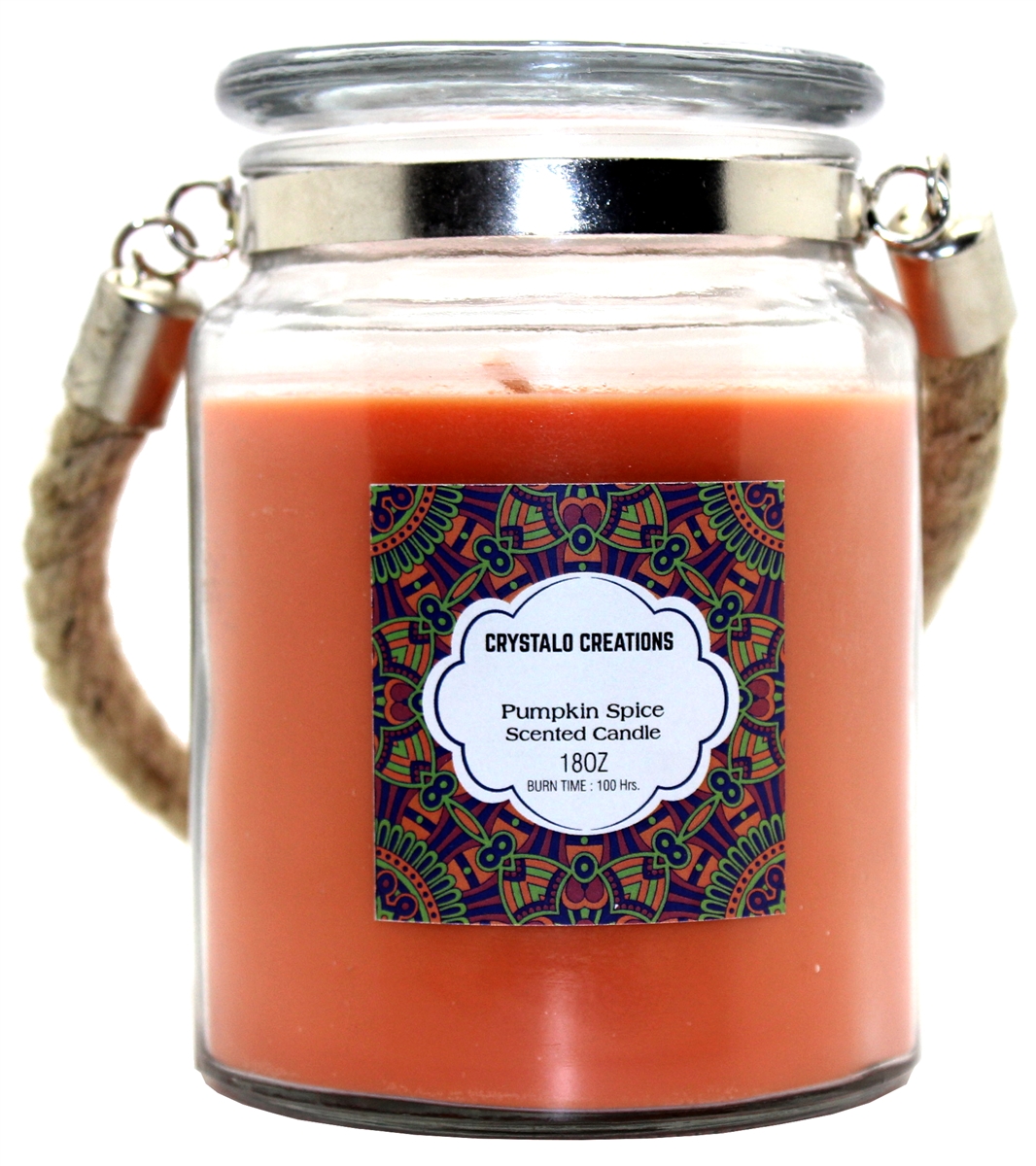 Crystalo Creations Fresh Linen Scented Candle with Rope Handle, 18